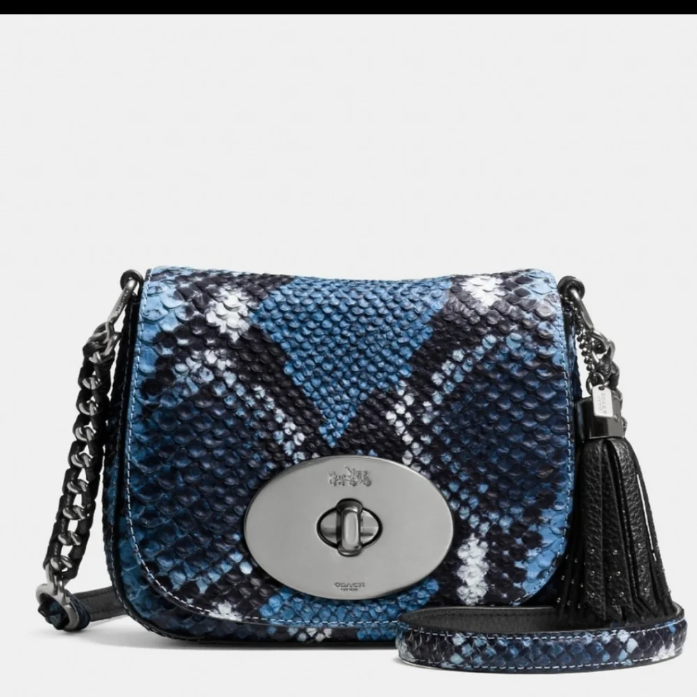 Coach bag gray python Leather